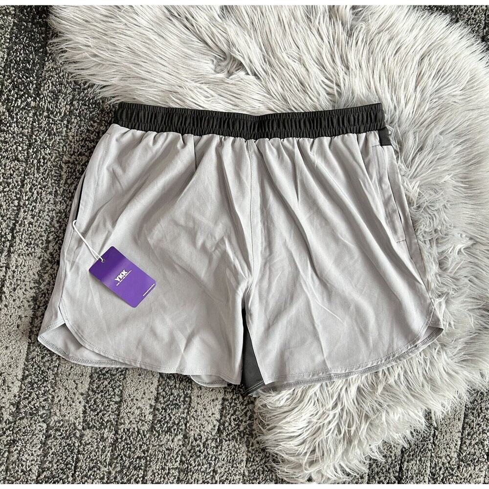 YKK Women's Size XL Grey And Black Designed Quickdry Biker/Running Shorts